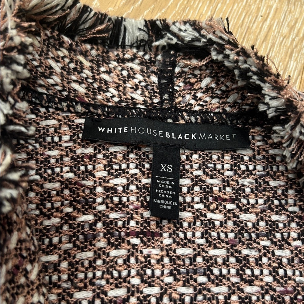 White House Black Market Tweed Fringe Cardigan - Picture 8 of 11